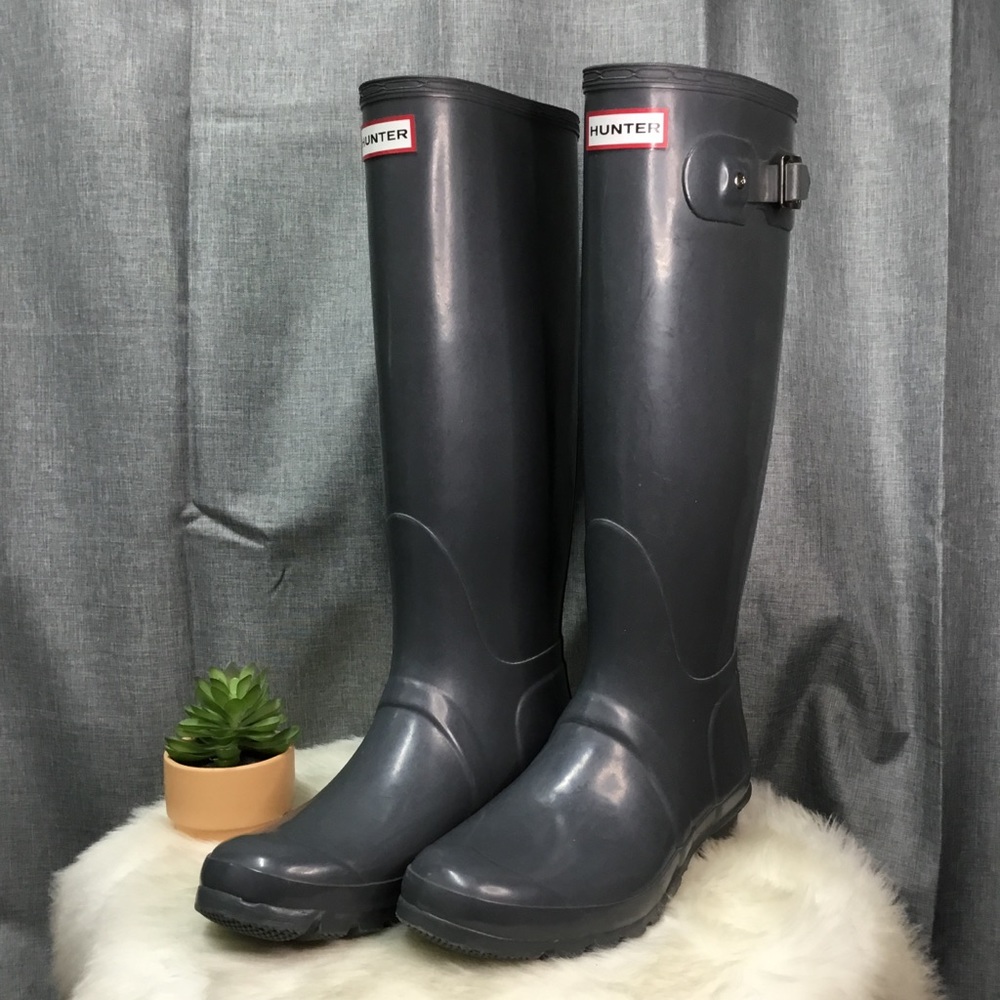 Hunter Women's Gray Rain Boots